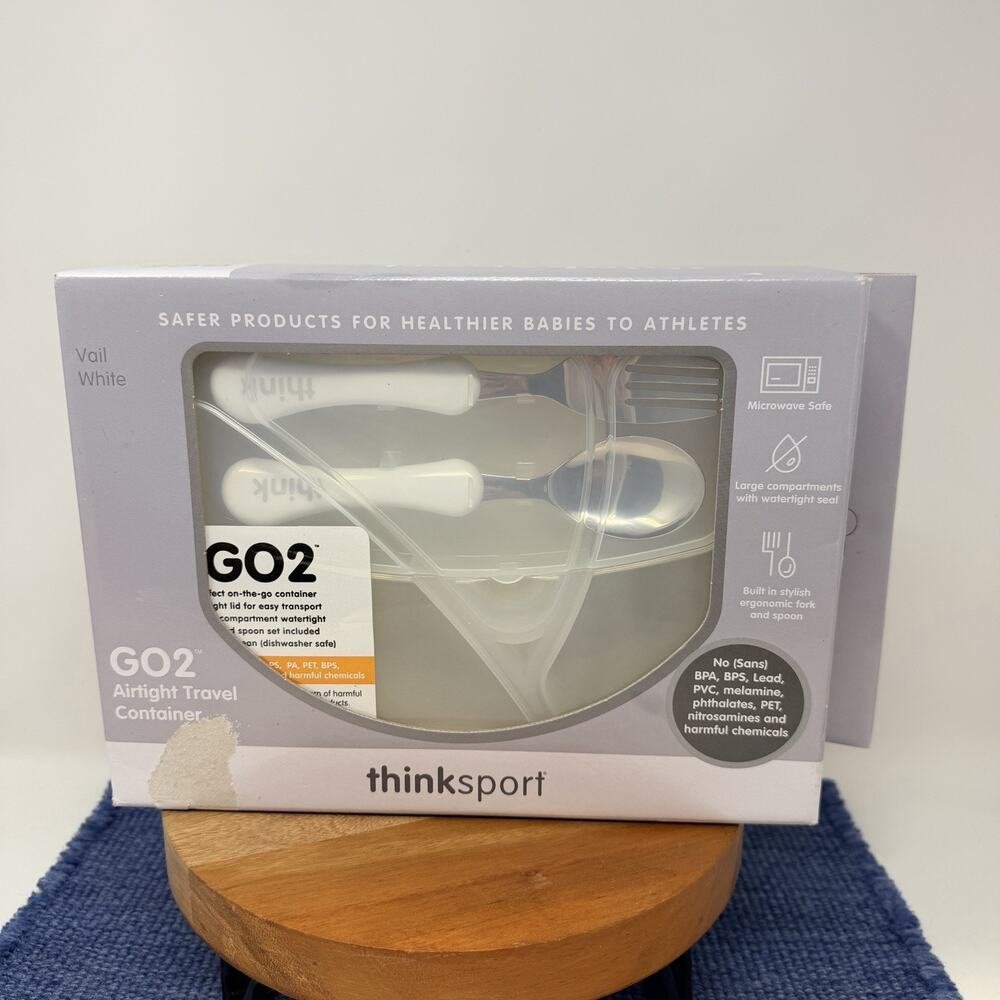 Thinksport Go2 Travel Food Container Air Tight On The Go Lunch Snack Utensils